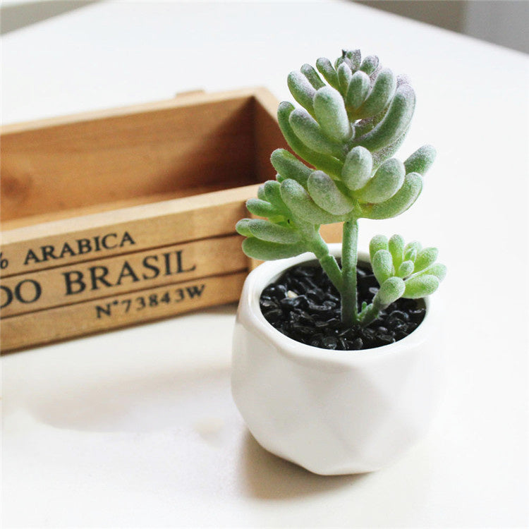 Artificial Succulent Bonsai Creative Ornaments for Home Table Garden Decoration Artificial Plants with Pot