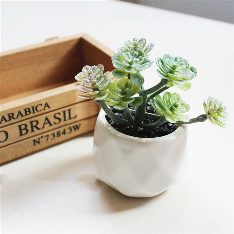 Artificial Succulent Bonsai Creative Ornaments for Home Table Garden Decoration Artificial Plants with Pot