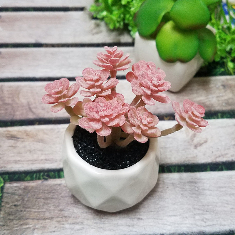 Artificial Succulent Bonsai Creative Ornaments for Home Table Garden Decoration Artificial Plants with Pot